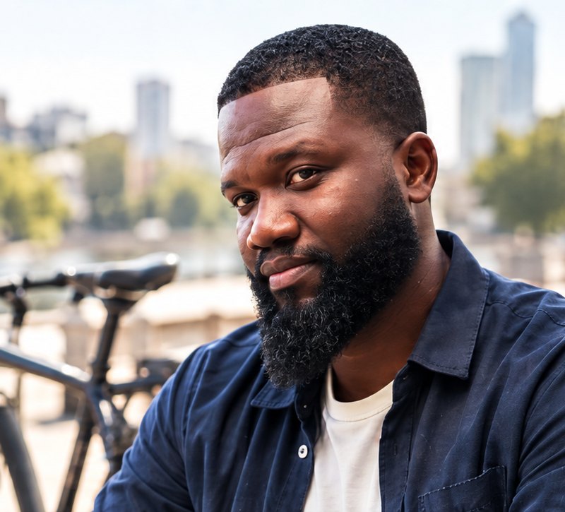Daniel Paul, formateur et éducateur à la mobilité vélo, au bord de l’eau avec son vélo